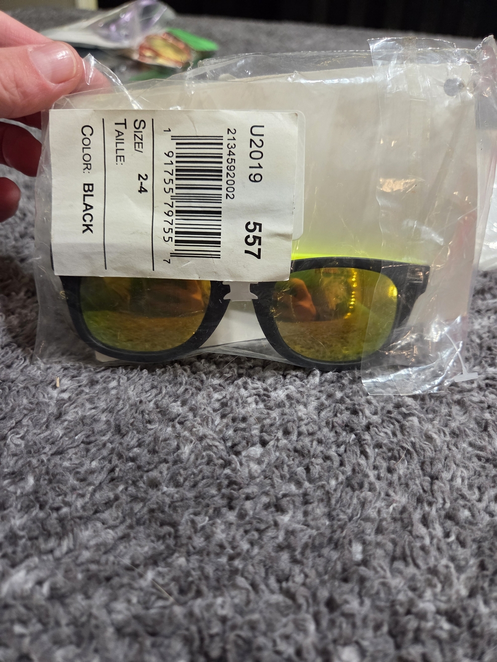 The Children's Place Black Sunglasses with Yellow Mirrored Lenses